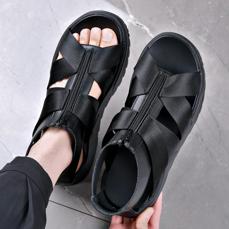 LUOMAIKE Beach Sandals Men's Black-2