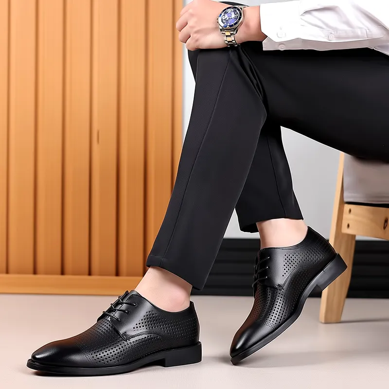 LUOMAIKE Dress Shoes Men Low Top Black, Brown, White-3