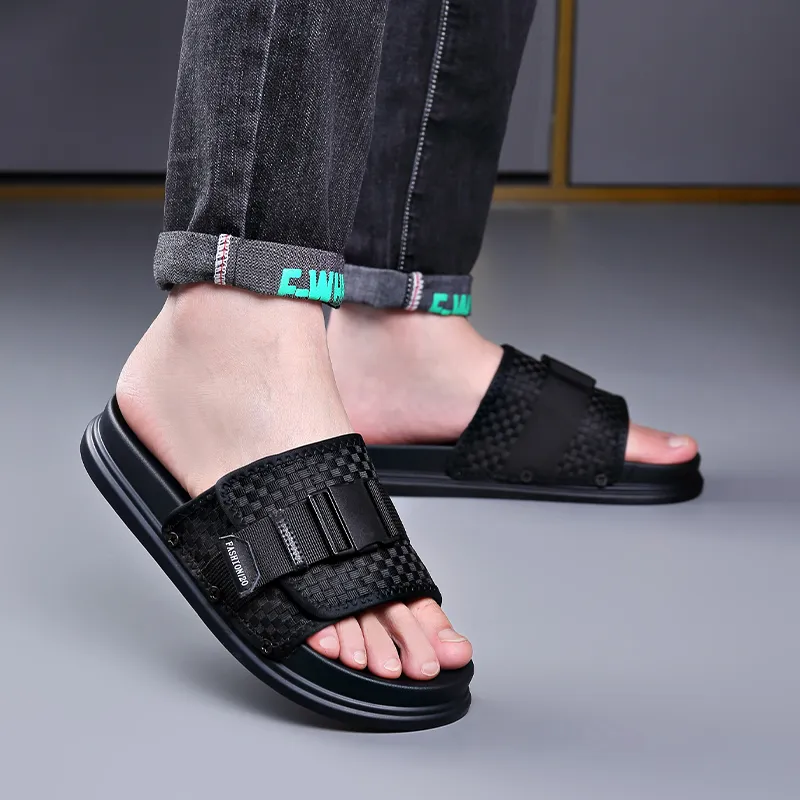 LUOMAIKE Slide Slippers Men's Black-3