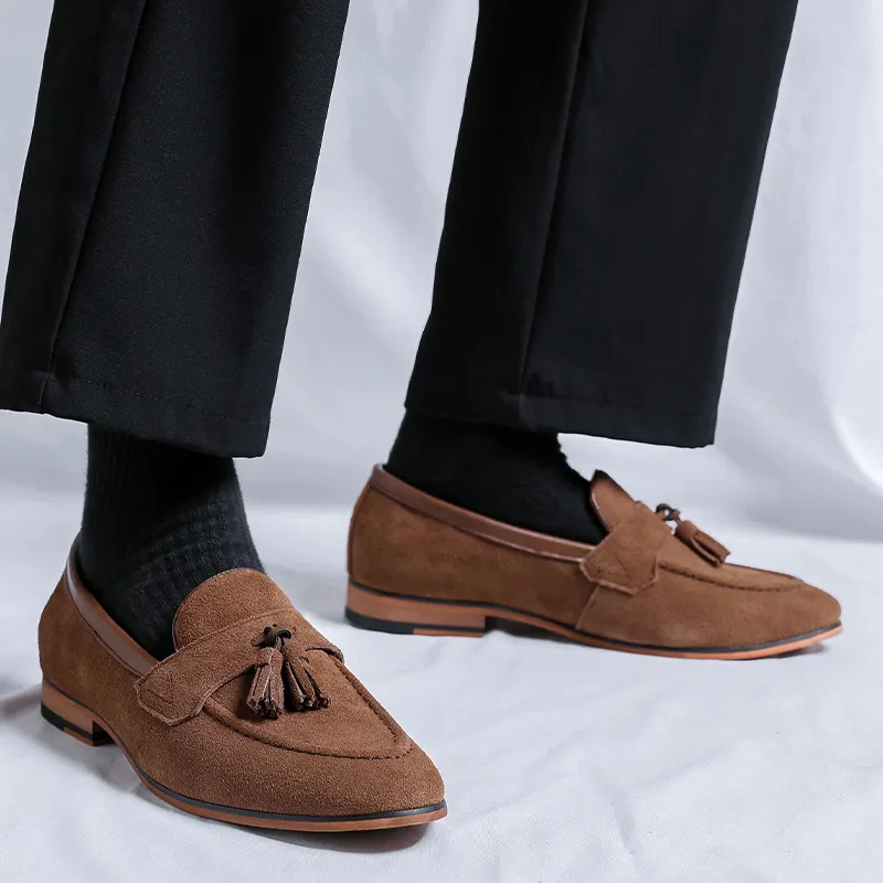 LUOMAIKE Loafers Men Brown-11