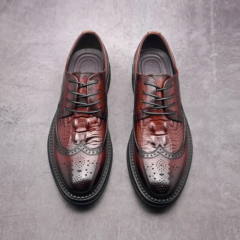 LUOMAIKE Dress Shoes Men Low Top Black, Brown-8
