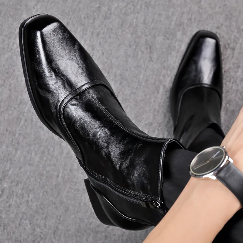 LUOMAIKE Ankle Boots Men's Black-2