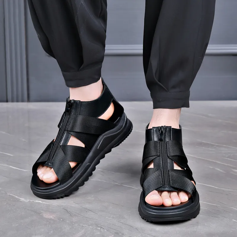 LUOMAIKE Beach Sandals Men's Black-3