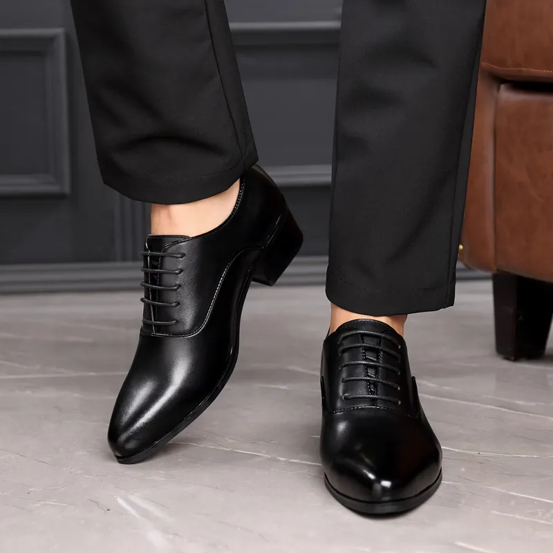 LUOMAIKE Dress Shoes Men Low Top White/Black-7