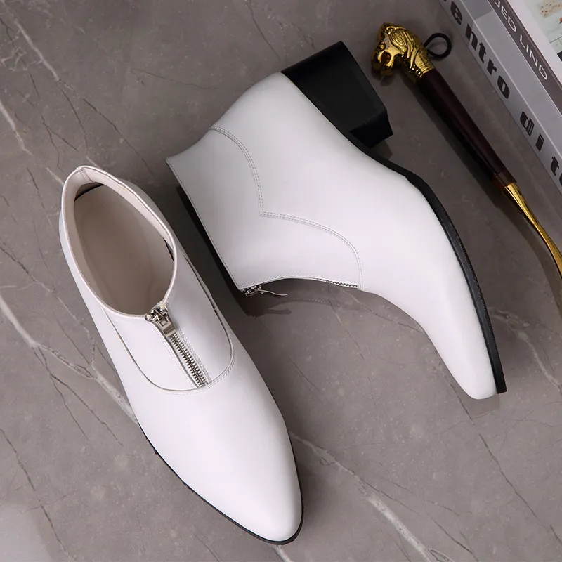 LUOMAIKE Ankle Boots Men White/Black-5