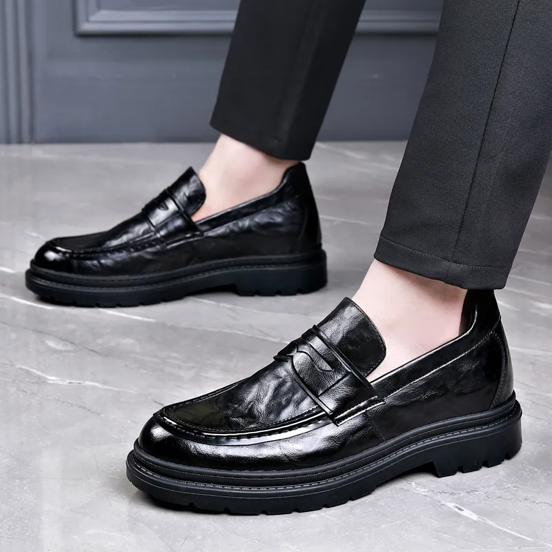 LUOMAIKE Dress Shoes Men Low Top Black-5