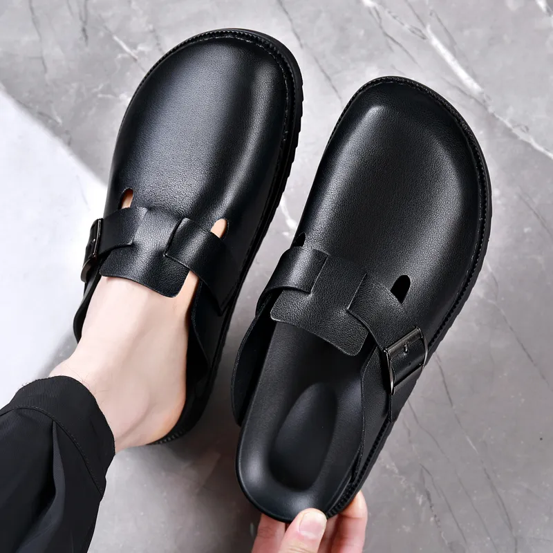 LUOMAIKE Wrap toe Slippers Men's Black-2