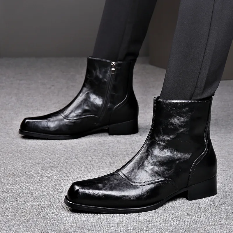 LUOMAIKE Ankle Boots Men's Black-4