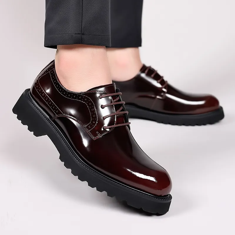 LUOMAIKE Dress Shoes Men Low Top Black, Brown-8