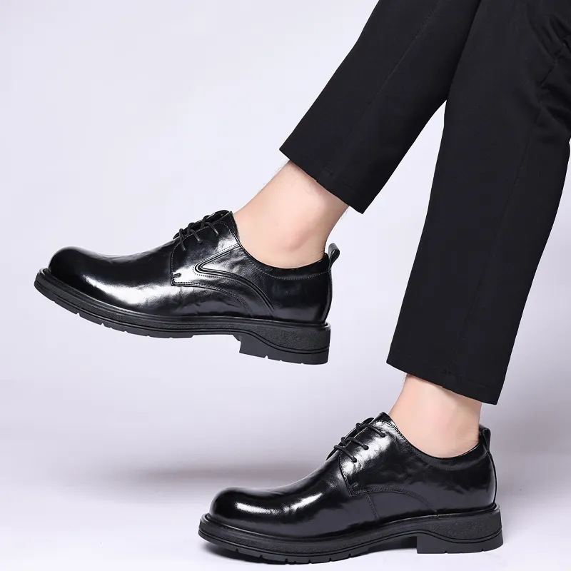 LUOMAIKE Dress Shoes Men Low Top Black, Brown-3