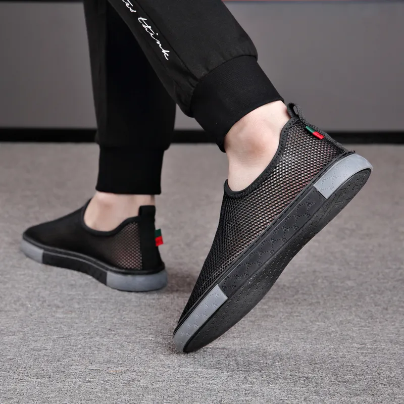 LUOMAIKE Breathable And Wear-resistant Low-Top Casual Shoes Men's Black-5