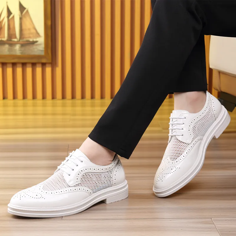LUOMAIKE Dress Shoes Men Low Top Black, White-17