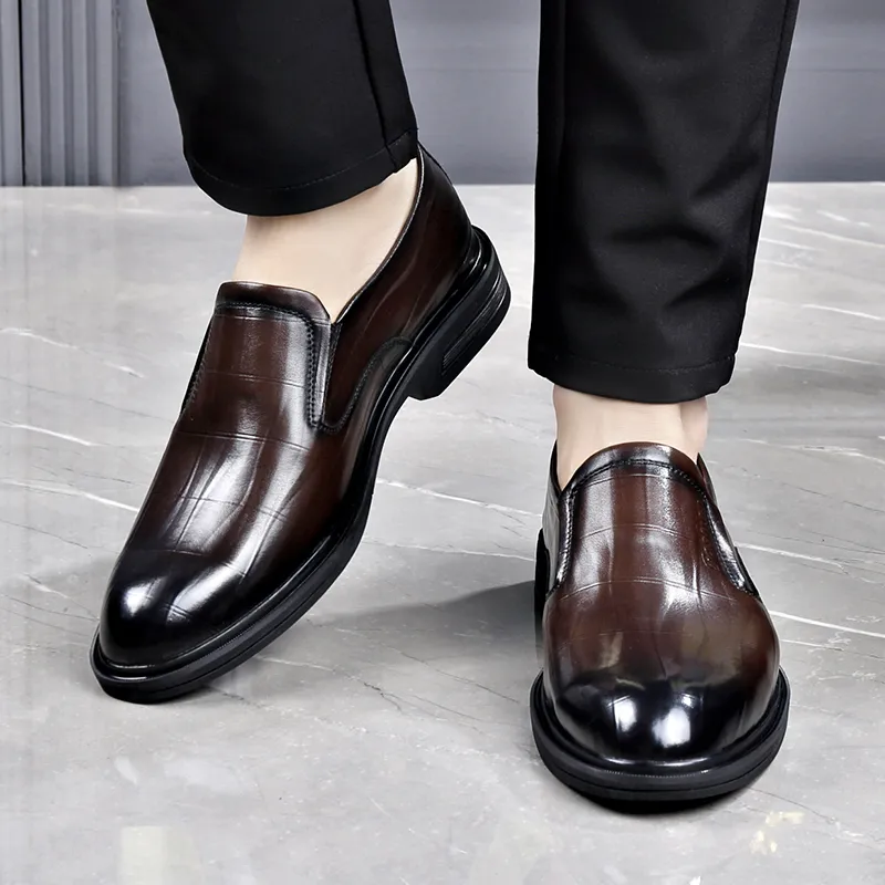 LUOMAIKE Dress Shoes Men Low Top Black/Brown-1
