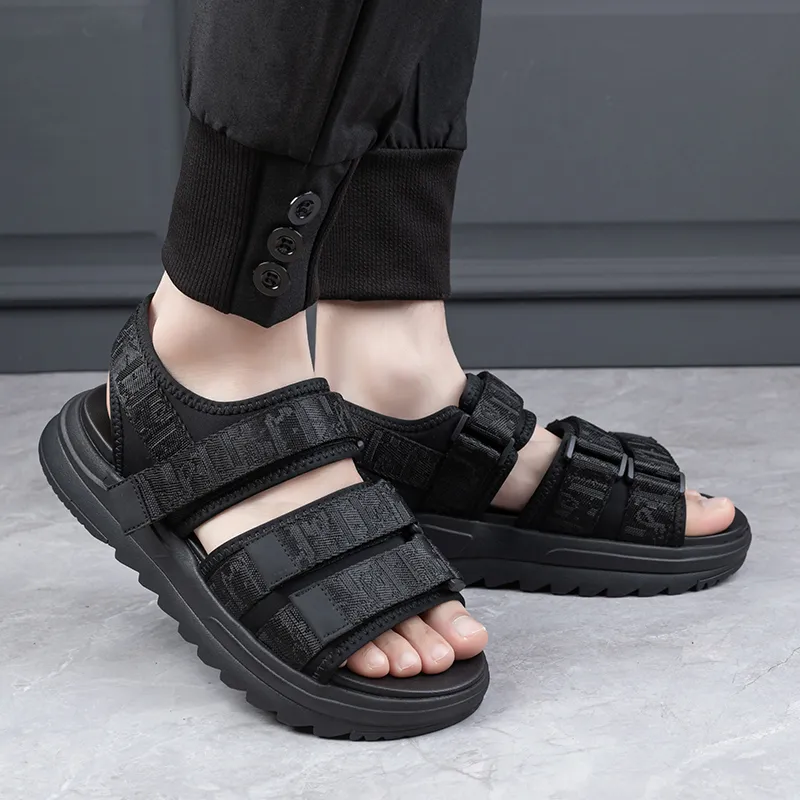 LUOMAIKE Beach Sandals Men Black-3