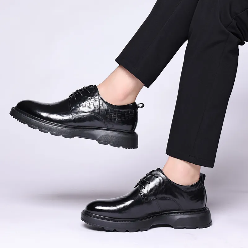 LUOMAIKE Dress Shoes Men Low Top Black/Brown-3