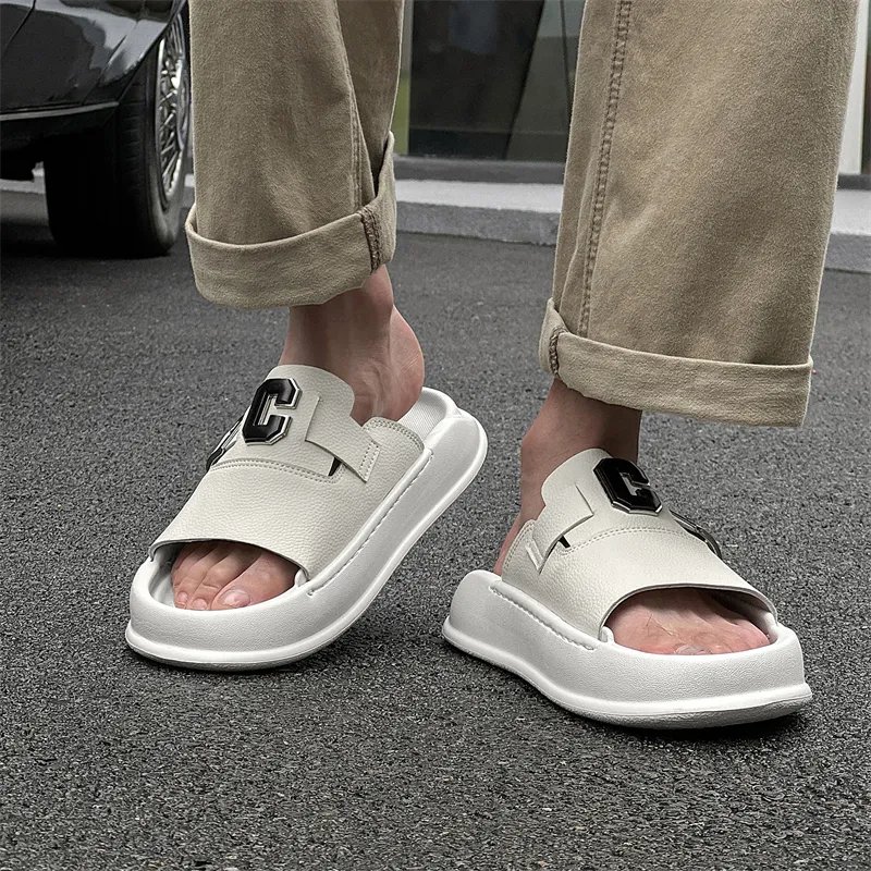 LUOMAIKE Rubber Sole Slip Resistant Slide Slippers Men's-6