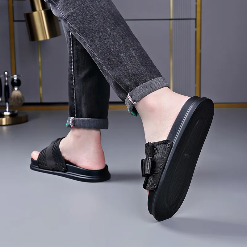 LUOMAIKE Slide Slippers Men's Black-4