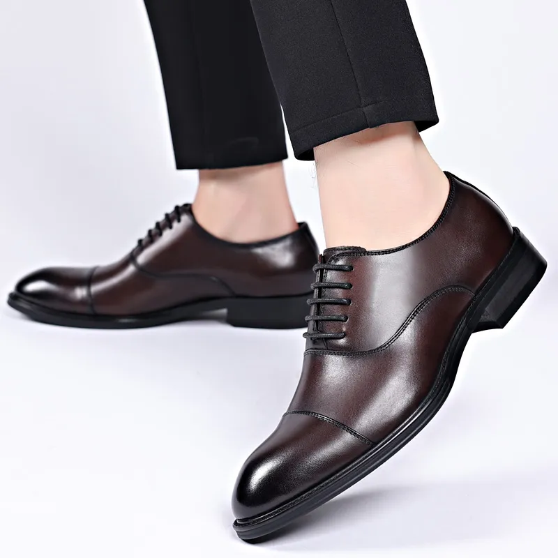 LUOMAIKE Dress Shoes Men Low Top Black, Brown-8