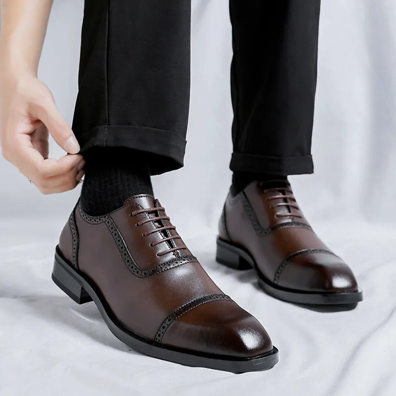 LUOMAIKE Dress Shoes Men Low Top Black, Brown-15