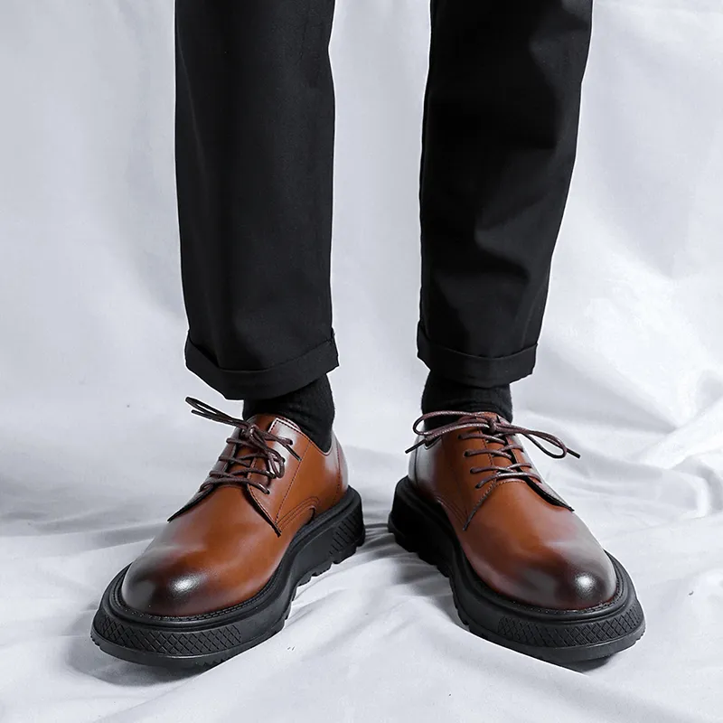 LUOMAIKE Dress Shoes Men Low Top Black, White, Brown-7