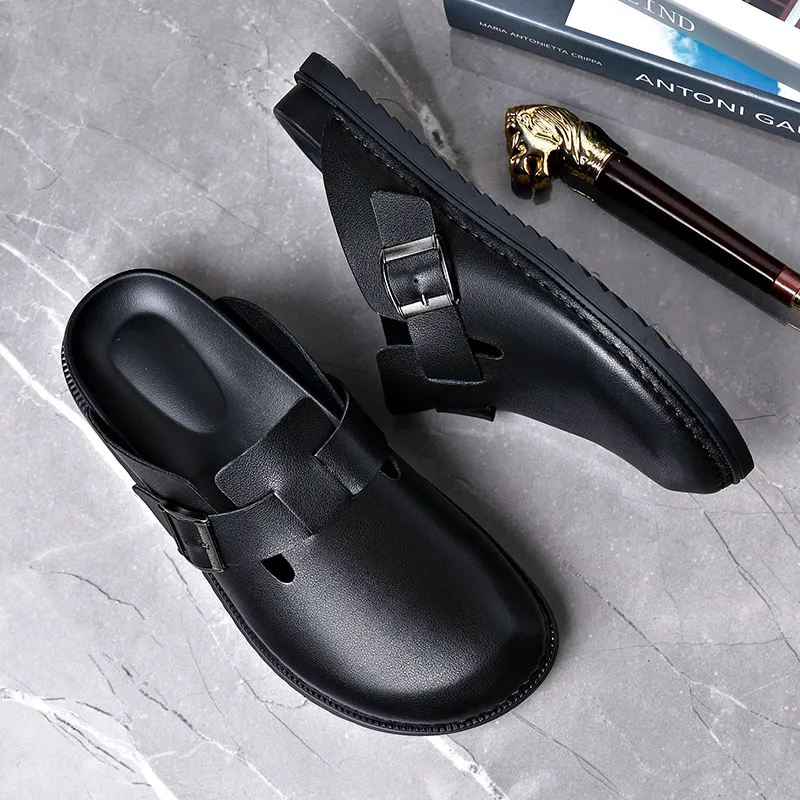 LUOMAIKE Wrap toe Slippers Men's Black-8