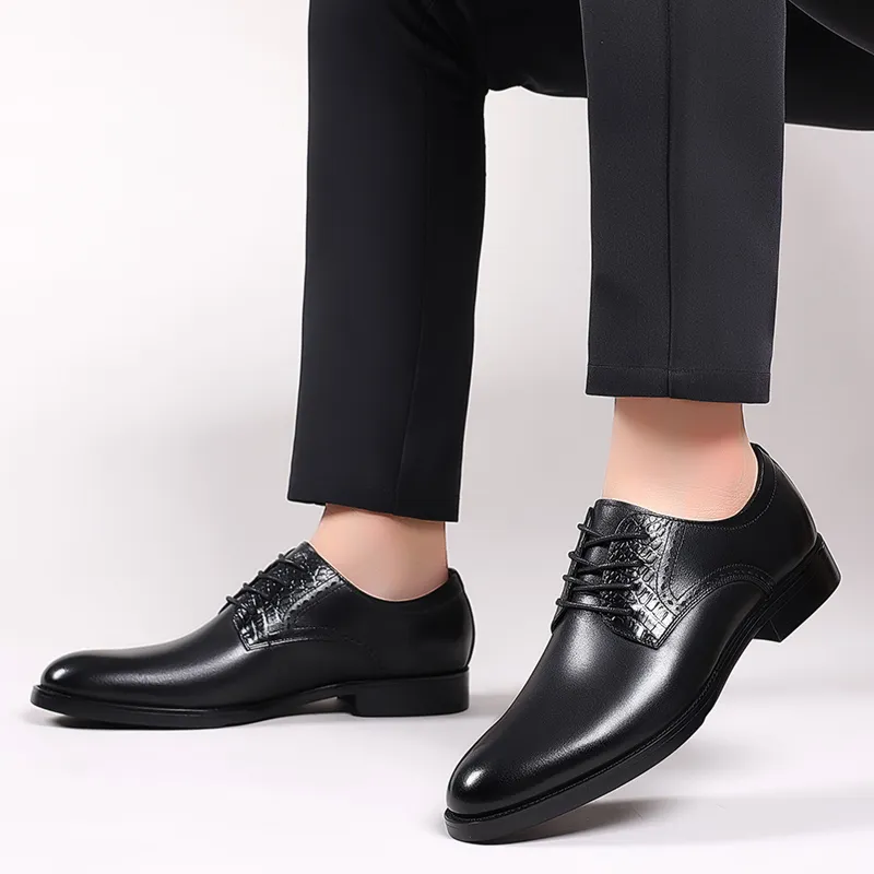 LUOMAIKE Dress Shoes Men Low Top Black, Brown-4