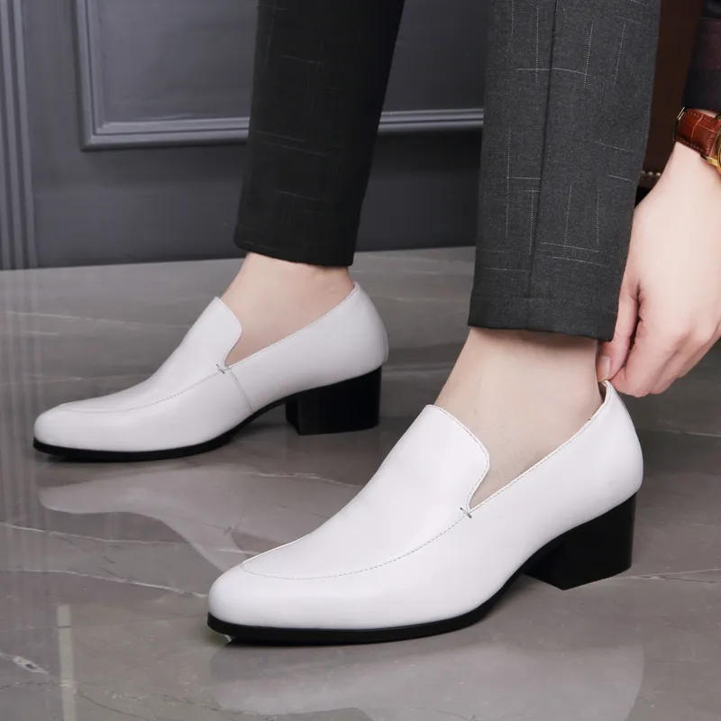 LUOMAIKE Dress Shoes Men Low Top White/Black-3