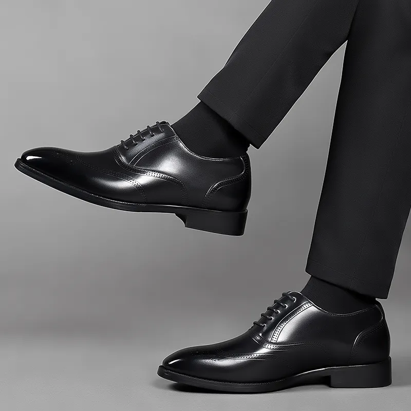 LUOMAIKE Dress Shoes Men Low Top Black/Brown-4