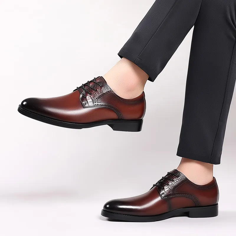LUOMAIKE Dress Shoes Men Low Top Black, Brown-9