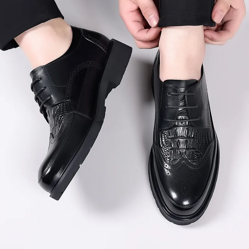 LUOMAIKE Dress Shoes Men Low Top Black/Brown-1
