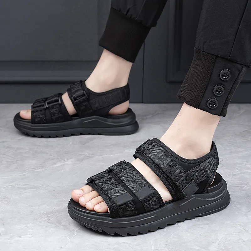 LUOMAIKE Beach Sandals Men Black-4