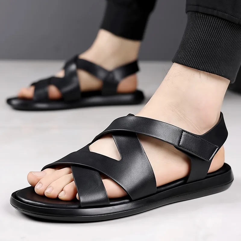 LUOMAIKE Beach Sandals Men's Black-2
