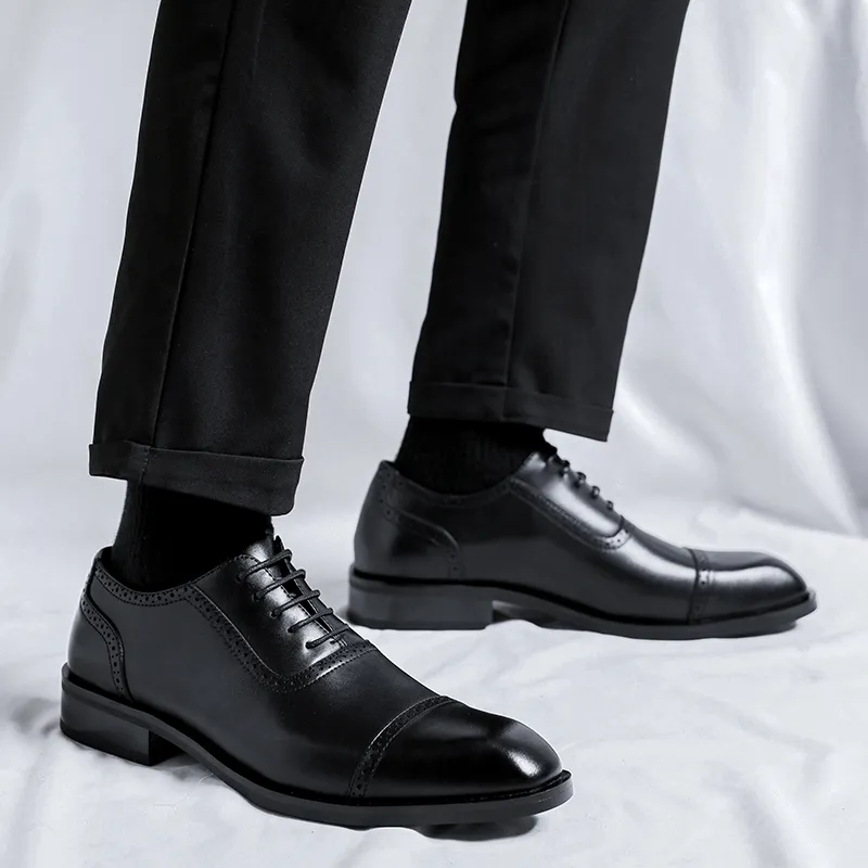 LUOMAIKE Dress Shoes Men Low Top Black, Brown-6