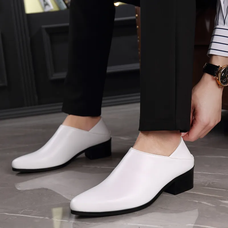 LUOMAIKE Dress Shoes Men Low Top White/Black-4