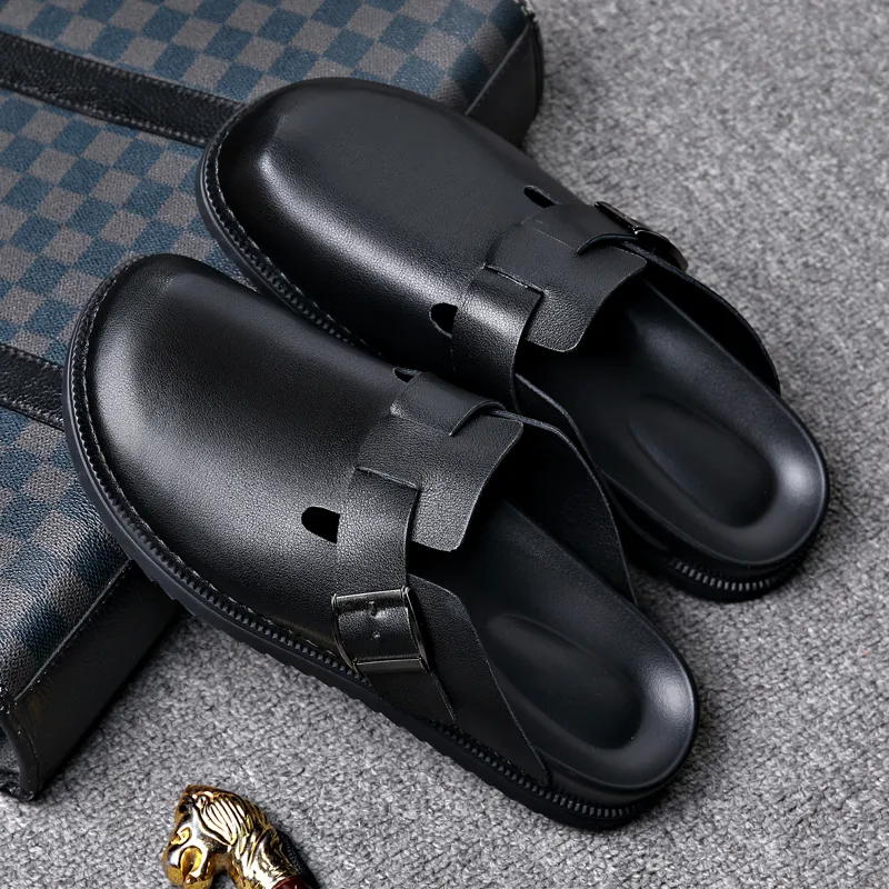 LUOMAIKE Wrap toe Slippers Men's Black-7