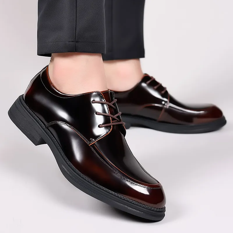 LUOMAIKE Dress Shoes Men Low Top Black/Brown-9