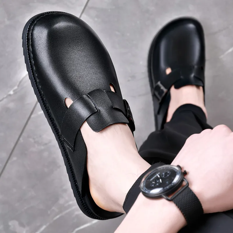 LUOMAIKE Wrap toe Slippers Men's Black-1