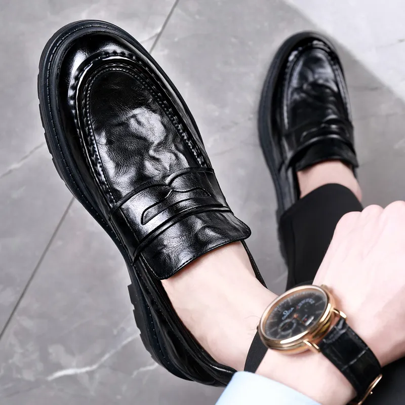 LUOMAIKE Dress Shoes Men Low Top Black-1