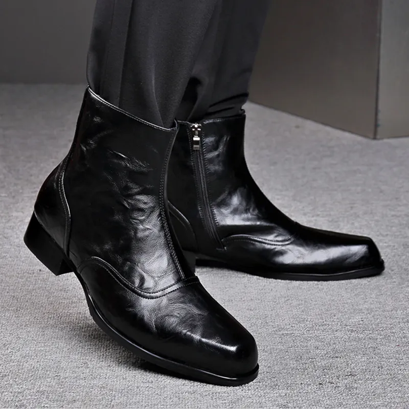 LUOMAIKE Ankle Boots Men's Black-3