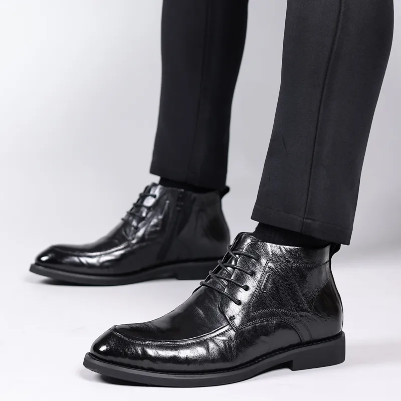 LUOMAIKE Ankle Boots Men's Black-3