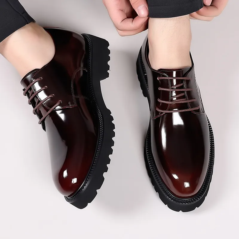 LUOMAIKE Dress Shoes Men Low Top Black, Brown-7