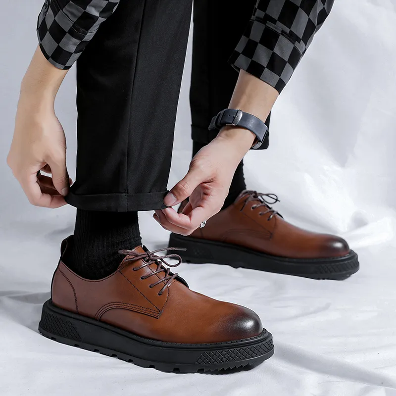 LUOMAIKE Dress Shoes Men Low Top Black, White, Brown-9