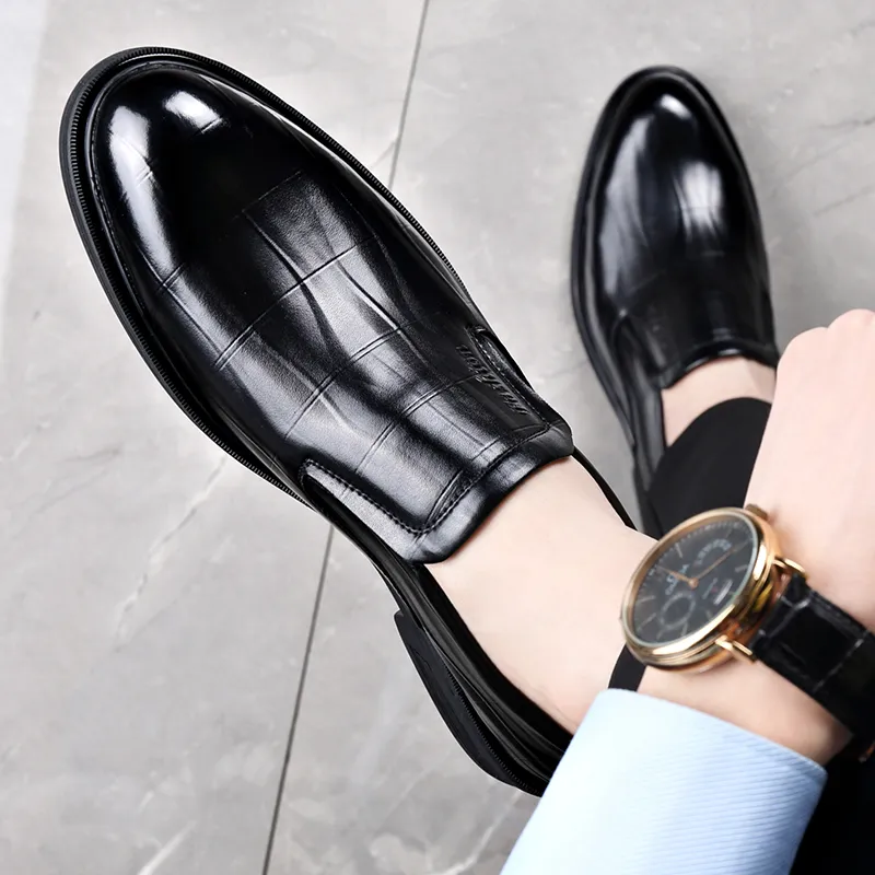 LUOMAIKE Dress Shoes Men Low Top Black/Brown-6