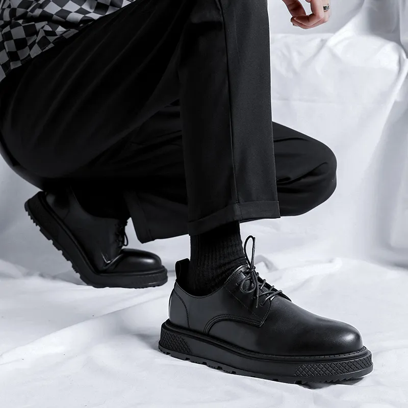 LUOMAIKE Dress Shoes Men Low Top Black, White, Brown-4