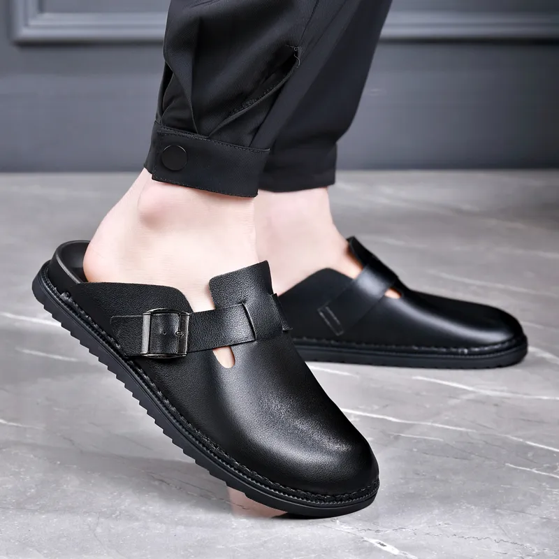 LUOMAIKE Wrap toe Slippers Men's Black-3