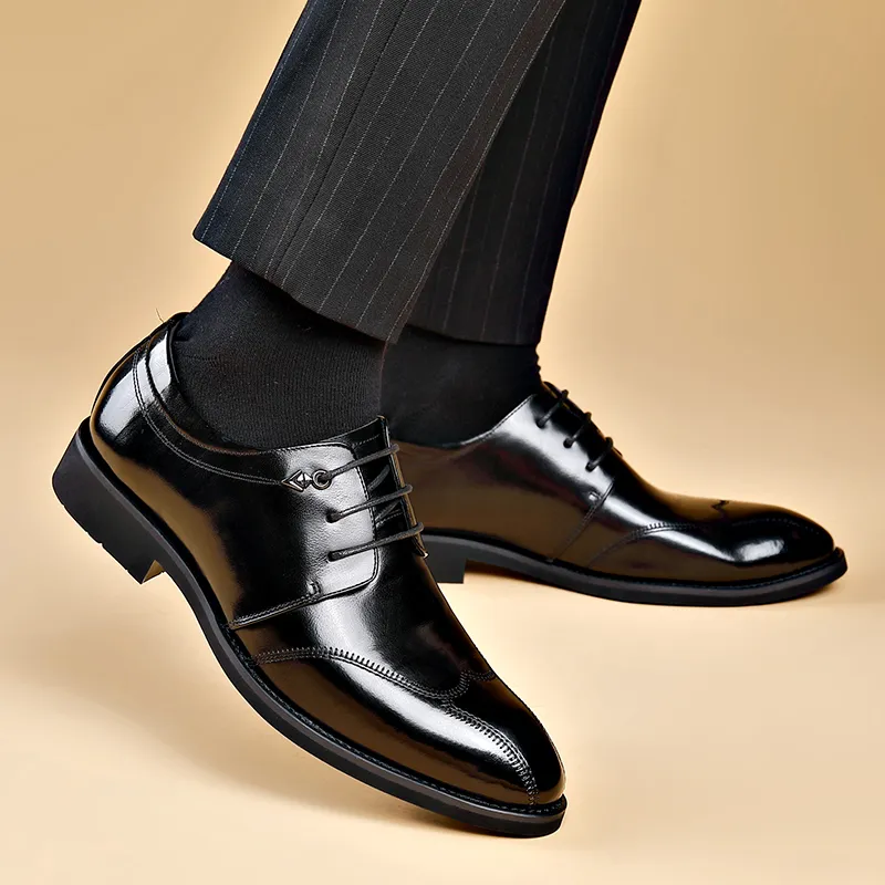 LUOMAIKE Dress Shoes Men Low Top Black, Brown-2