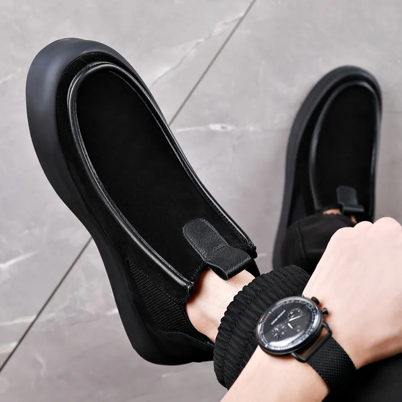 LUOMAIKE Ankle Length Chelsea Boots Men's Black-1
