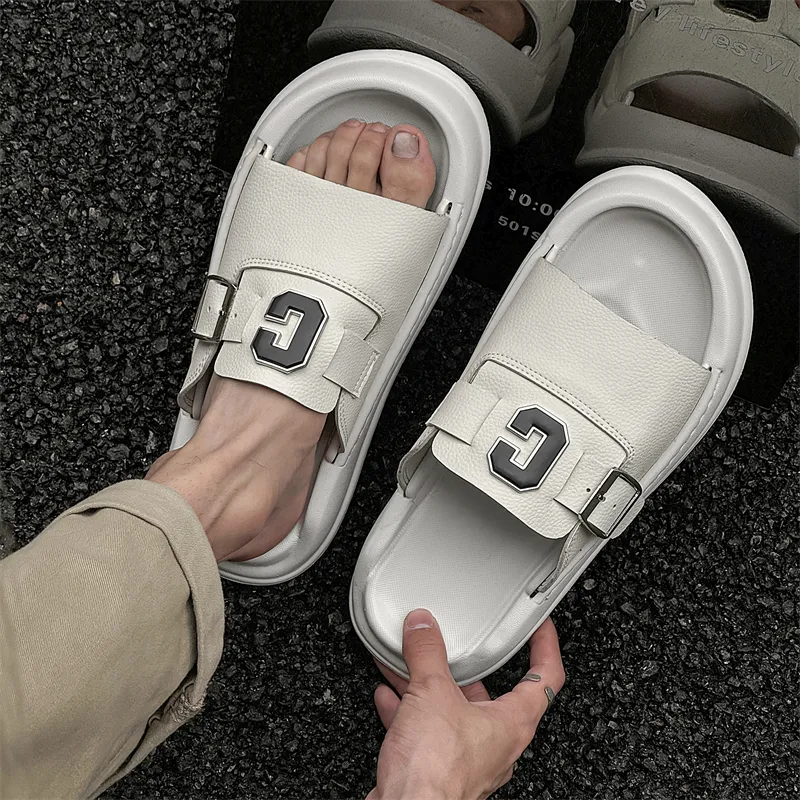 LUOMAIKE Rubber Sole Slip Resistant Slide Slippers Men's-8