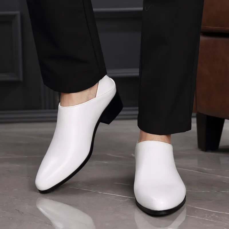 LUOMAIKE Dress Shoes Men Low Top White/Black-3