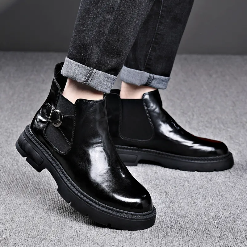 LUOMAIKE Short Chelsea Boots Men's Black-2